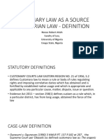 Definitions of Customary Law