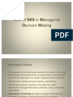 Role of MIS in Managerial Decision Making