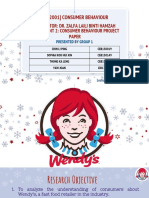 Wendy's Consumer Behaviour Project