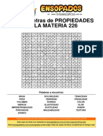 Sopa de Letras de Propiedades de La Materia - 226