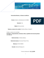 MIC - U2 - A1 - MEPP - Comportamiento Demanda Oferta y Equilibrio Del Mercado Aplicado A La Vida Real