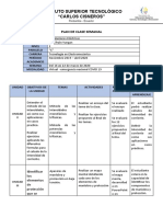 Plan de Clase Semanal Instalaciones Electricas