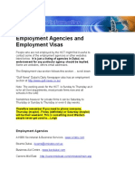 Employment Agencies and Employment Visas