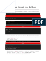 Inputs in Python