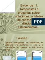 Soluciones, Unidades de Concentración, Diluciones, Estequiometria 1