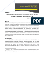 A Importância Do Desenvolvimento Das Habilidades Motoras Na Educação Infantil