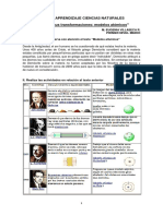 GUÍA DE APRENDIZAJE CIENCIAS NATURALES. Materia y Sus Transformaciones - Modelos Atómicos PDF