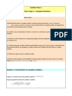 Further Pure 1 Revision Topic 1: Complex Numbers