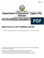 DM253 03-04-19 GPP TERMINAL REPORT - Department of Education - Division of Tagum City