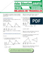 Casos de Semejanza de Triángulos para Segundo Grado de Secundaria