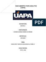 Indicación y Espacio para Enviar La Tarea Iv