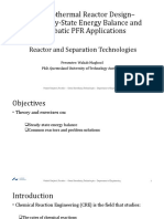 Lecture - The Steady-State Energy Balance and Adiabatic PFR Applications