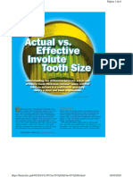 Actual Vs Effective Involute Tooth Size