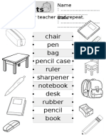 Classroom Objects Worksheet