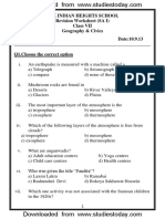 CBSE Class 7 Social Science Worksheet - Geography & Civics