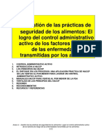 Gestión de Las Prácticas de Seguridad de Los Alimentos