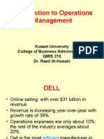 Introduction To Operations Management: Kuwait University College of Business Administration QMIS 210 Dr. Raed Al-Husain