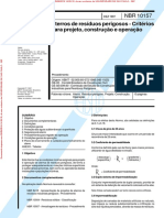 NBR10157 - Aterros de Resíduos Perigosos - Critérios para Projeto, Construção e Operação