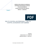 Delito Contra Las Personas y Las Buenas Costumbres (Derecho Penal Ii)