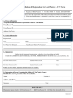 Affidavit For Cancellation of Registration For Lost Plate(s) - C19 Form