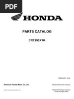 Honda CRF250X Parts Catalog (2004)