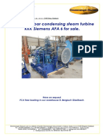 3 MW 20 Bar Condensing Steam Turbine KKK Siemens AFA 6 Da