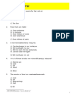 Quiz Questions - Energy: ASE CD ROM Resources - Can We Should We?