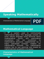 Speaking Mathematically 2