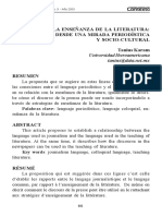 Sobre La Enseñanza de La Literatura - Mirada Periodística y Sociocultural