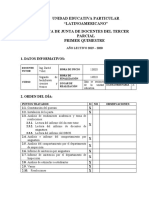 Acta Junta de Curso Segundo Parcial Primer Quimestre