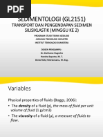 Sedimentologi - Transport Dan Pengendapan Sedimen Silisiklastik PDF