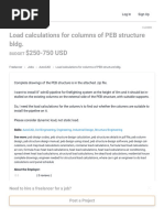 Load Calculations For Columns of PEB Structure Bldg. - AutoCAD - Civil Engineering - Engineering - Industrial Design - Structural Engineering - Freelancer