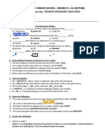 Grade 4 - Revision Worksheet - Ans Key