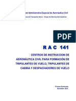 RAC 141 - C.de Instrucción Aeronáutica Civil-Tripulantes de Vuelo-Cabina y Despachadores de Vuelo PDF