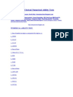 Bank Clerical Numerical Ability Tests