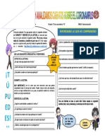 Ficha de Aplicación Plan Lector Antes, Durante y Después de La Lectura Coronavirus 5° G Hipólito