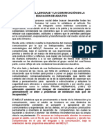 Finalidad Del Lenguaje y La Comunicacion en La Educacion