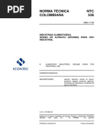 NTC 536 Industrias Alimentarias. Grano de Ajonjolí (Sésamo) para Uso Industrial