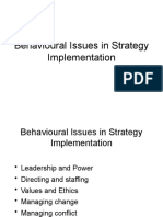 Behavioural Issues in Strategy Implementation - 121791546