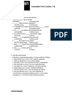 Quest B1 Cumulative Test 3 Units 7-9