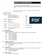 Prospectus Information - 10th Purna Man Bajracharya Memorial National Open (Cash Prize) Table Tennis Championship