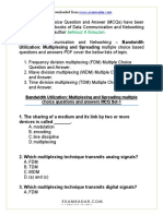 CH 6 Bandwidth Utilization Multiplexing and Spreading Multiple Choice Questions and Answers MCQ PDF Data Communication and Networking PDF