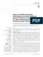 ART 2 Impacto de Las Intervenciones de Promoción de La Salud en La Prevención de La Caries en La Primera Infancia en Niños de 2 A 5 Años Que Reciben Tratamiento Dental Bajo Anestesia General