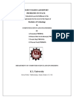 Project Based Lab Report Problems On Stack: K L University