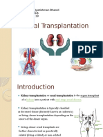 Renal Transplantation: Name: Jyotishman Bharali Class: X-B Roll No: 19