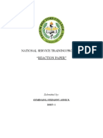 National Service Training Program: "Reaction Paper"