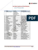 List of Indian States Capitals and Chief Ministers PDF