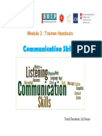 Communication Skills: Module 2: Trainee Handouts Module 2: Trainee Handouts