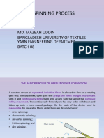 Rotor Spinning Process: Md. Mazbah Uddin Bangladesh University of Textiles Yarn Engineering Departmet Batch 08