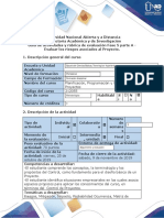 Guía de Actividades y Rubrica de Evaluación Fase 5 Parte A - Evaluar Los Riesgos Asociados Al Proyecto